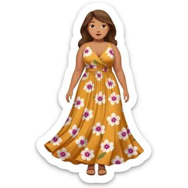 A plus sized woman in a maxi dress sticker