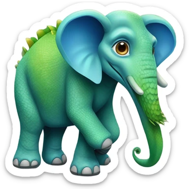 elephant mixed with an iguana sticker