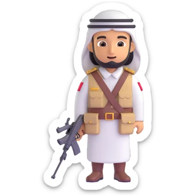 Arab soldier full length sticker