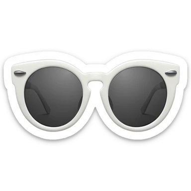 white catseye sunglasses with dark lenses sticker