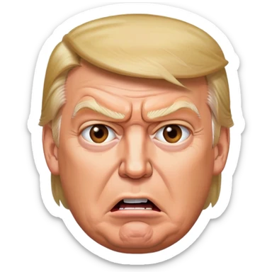 Donald Trump missing an ear and looking angry sticker