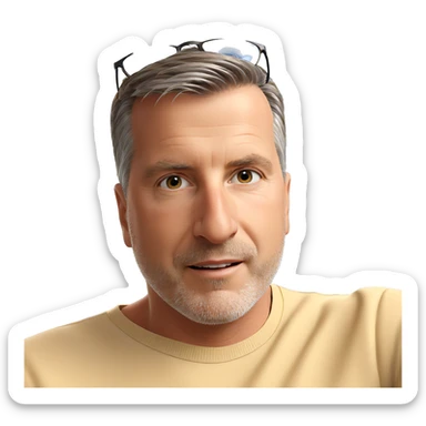 casual male portrait outdoors sticker