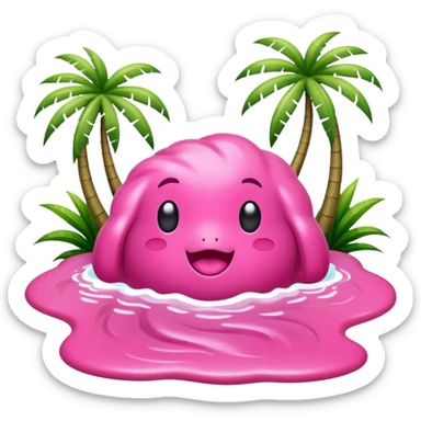 pink slop tropical landscape  sticker