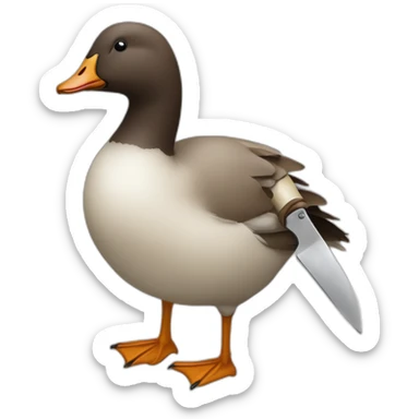 untitled-goose-holding-butterknife sticker