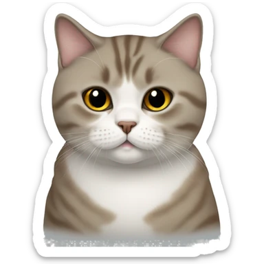 British shorthair cat brown white sticker