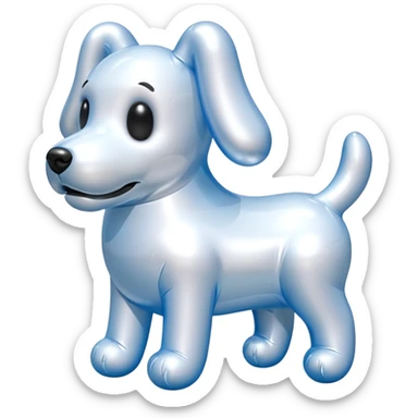   jeff koons style inflatable dog ghost sticker