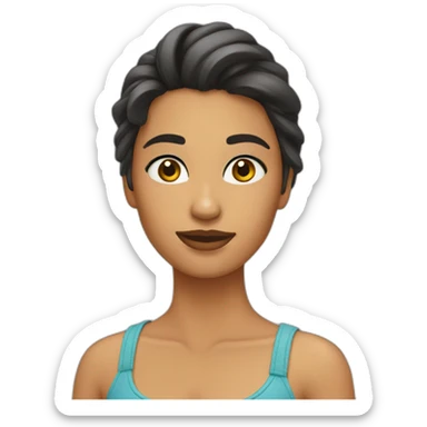 Chica bonita pelo azul sticker