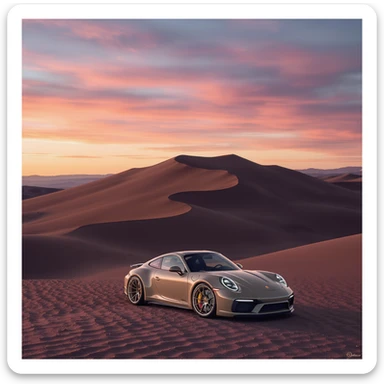 A modern desert mountain, wallpaper, modern, porsche 911, sunset sticker