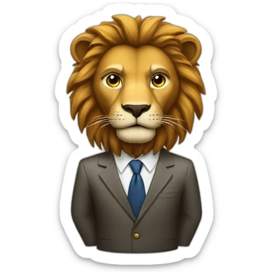 Lion businessman sticker