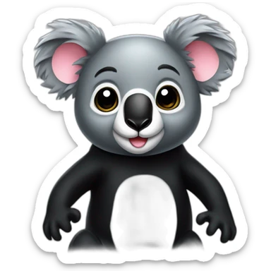 koala in black latex suit sticker