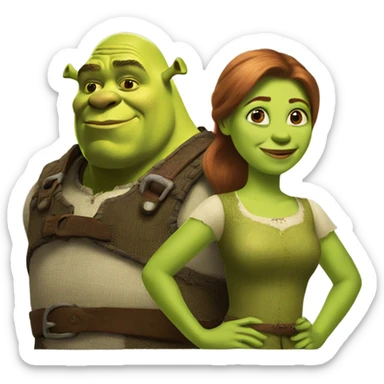 Shrek with fiona sticker