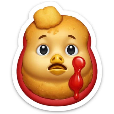 Crying chicken nuggets  sticker