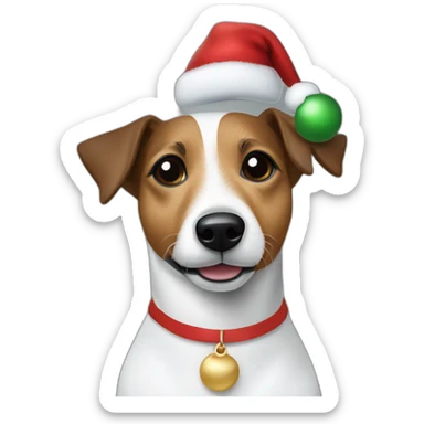 Jack russell dressed chrismas sticker