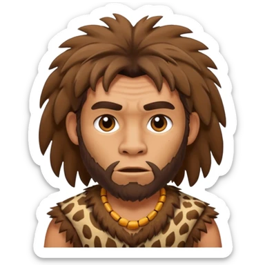 caveman, simple, expressive face sticker