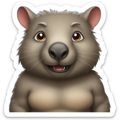 Wombat with six pack sticker