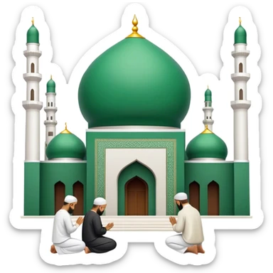 I want a mosque where people pray and it's noisy, and I want it green. sticker