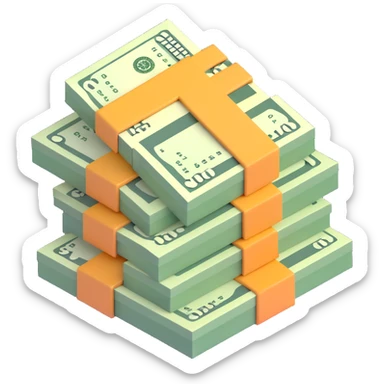 cash money, dollar bills, money stack sticker