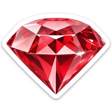 red glitter diamond sticker