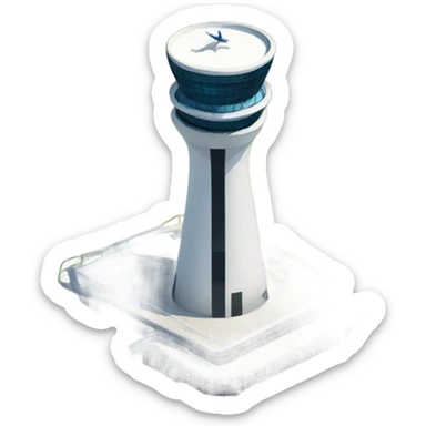 air traffic control tower, fullsize, modern, realistic sticker