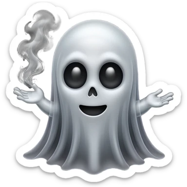 black ghost w smoke behind it sticker