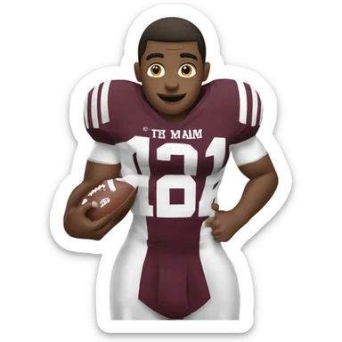 Texas a&m 12th man football player holding up a thumb sticker