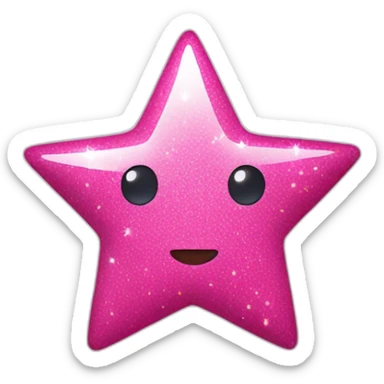 Star sparkling pink sticker