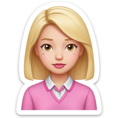 Baddie preppy aesthetic cute sassy emoji sticker