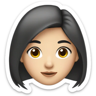 wasian girl with eyeliner from head to chest sticker