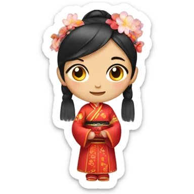 Girl in Chinese costume  sticker