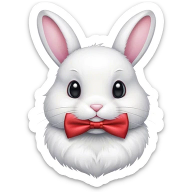 Un lapin avec un noeud  sticker