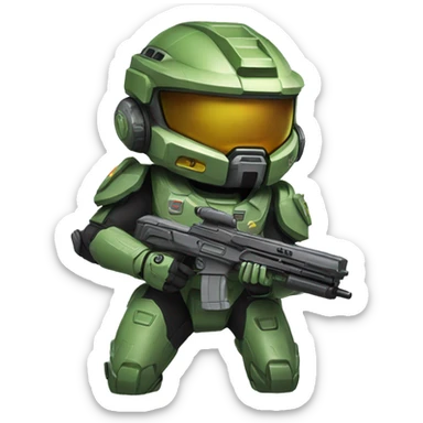 uwu kitty master chief  sticker