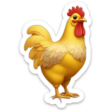 chicken on top of a first place podium sticker