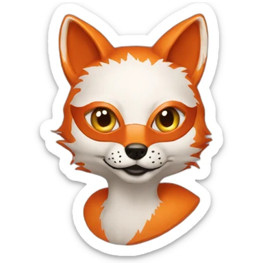 Fox with a Venitian mask sticker