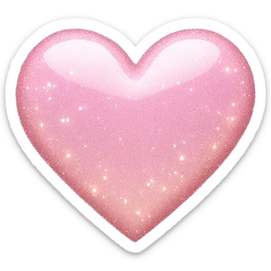 light pink heart with glitter sticker