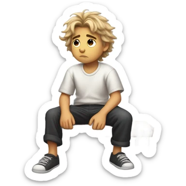 Sad boy in jail cell sticker