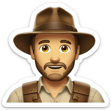Indiana jones con barba de pocos dias sticker