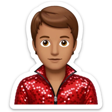 Peter Allen with Brown Hair, Red Sequin Outfit sticker