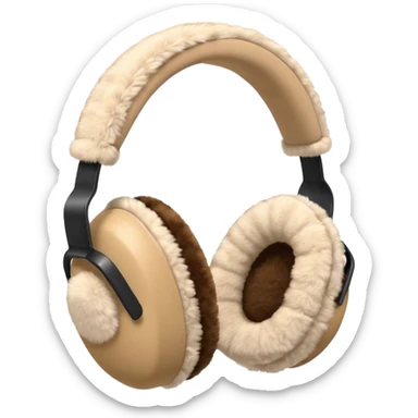 Warm beige earmuffs sticker