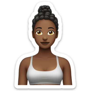 Girl with crop top stretching sticker