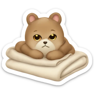 Cozy beige emojis, blankets, blankets, animals sticker