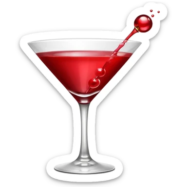 red martini with foam top sticker