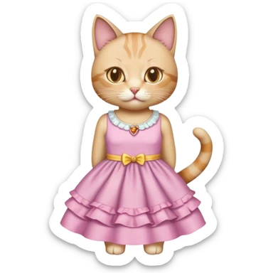 Cat wearing a dress sticker