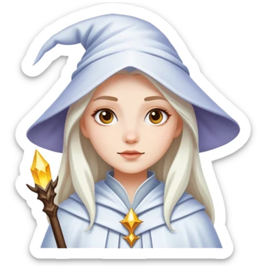 Pretty girl white wizard sticker