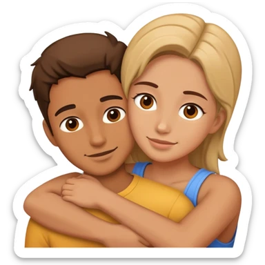 two friends hugging sticker
