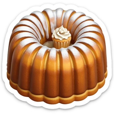 bundt cake with powdered sugar  sticker