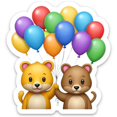 animals with balloon sticker