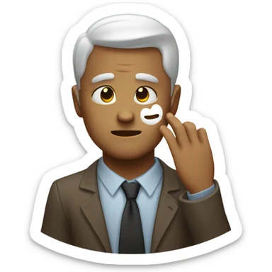 half human half skull face that claps his hand on his forhan sticker