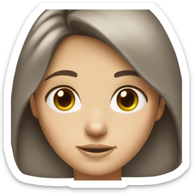 Brunette white girl shy sticker