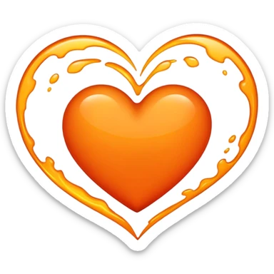 Corazón anaranjado  sticker