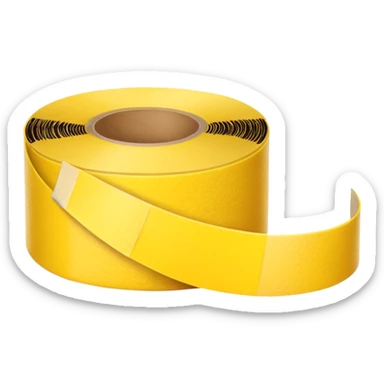 Generate me yellow tape on a roll sticker